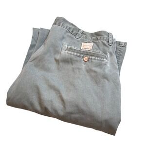 Polo Ralph Lauren Chinos Pants Mens 34x33 Olive Green Pleated Cotton *READ DESC.